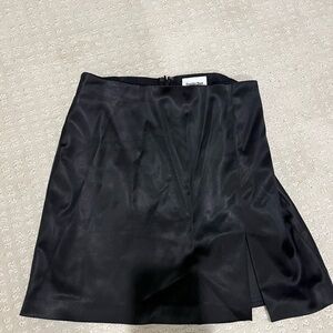 Elegant Black Satin Skirt
